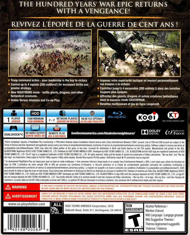 剑刃风暴：噩梦.BLADESTORM: Nightmare | PS4游戏